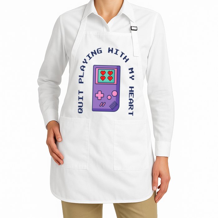 Quit Playing With My Heart Retro Video Game Apron