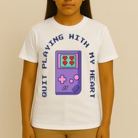 Quit Playing With My Heart Retro Video Game T-Shirt