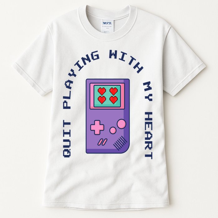 Quit Playing With My Heart Retro Video Game Tall T-Shirt