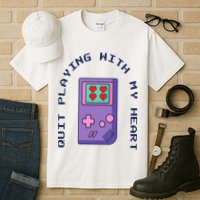 Quit Playing With My Heart Retro Video Game Tall T-Shirt