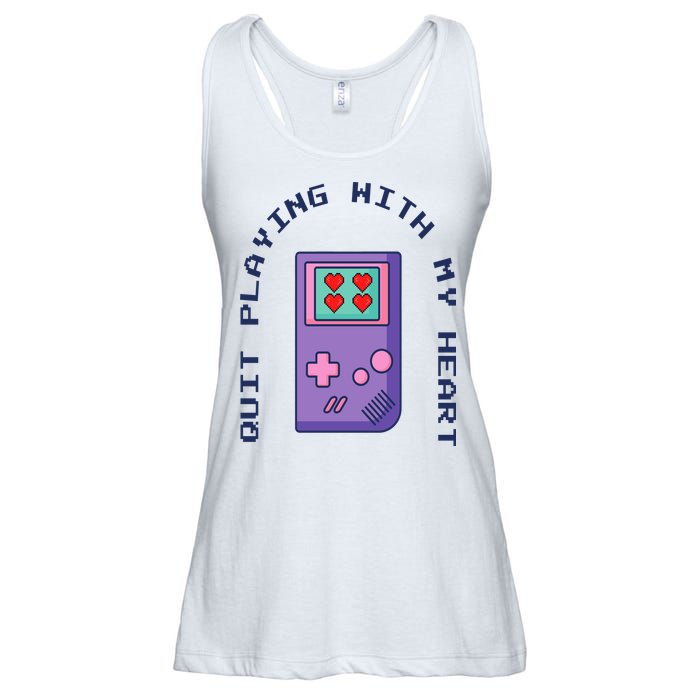 Quit Playing With My Heart Retro Video Game Ladies Essential Flowy Tank