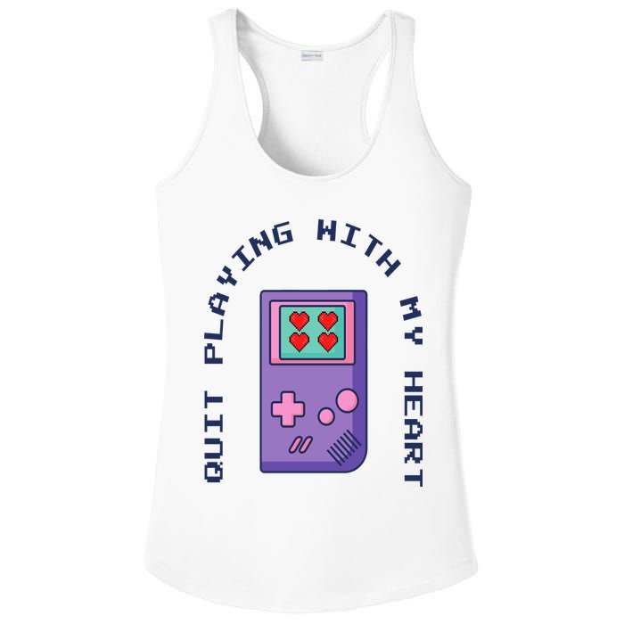 Quit Playing With My Heart Retro Video Game Ladies PosiCharge Competitor Racerback Tank