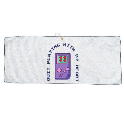 Quit Playing With My Heart Retro Video Game Large Microfiber Waffle Golf Towel