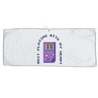 Quit Playing With My Heart Retro Video Game Large Microfiber Waffle Golf Towel