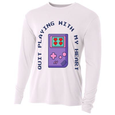 Quit Playing With My Heart Retro Video Game Cooling Performance Long Sleeve Crew