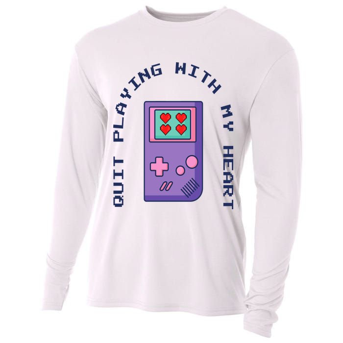 Quit Playing With My Heart Retro Video Game Cooling Performance Long Sleeve Crew