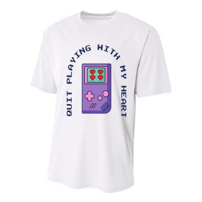 Quit Playing With My Heart Retro Video Game Youth Performance Sprint T-Shirt