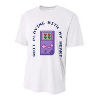 Quit Playing With My Heart Retro Video Game Youth Performance Sprint T-Shirt