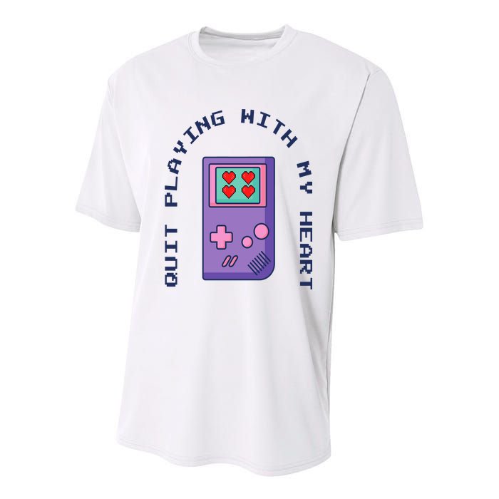 Quit Playing With My Heart Retro Video Game Youth Performance Sprint T-Shirt