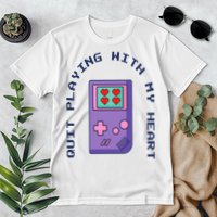 Quit Playing With My Heart Retro Video Game Premium T-Shirt