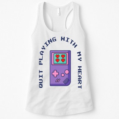 Quit Playing With My Heart Retro Video Game Womens Tank Top