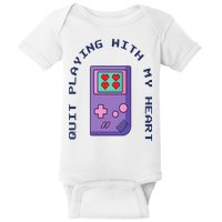 Quit Playing With My Heart Retro Video Game Baby Bodysuit