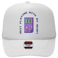 Quit Playing With My Heart Retro Video Game Trucker Hat