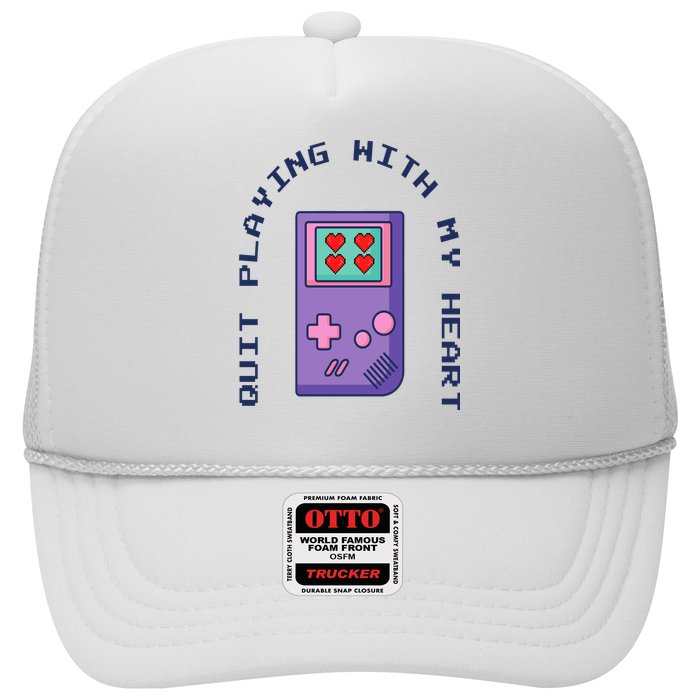Quit Playing With My Heart Retro Video Game Trucker Hat