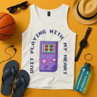 Quit Playing With My Heart Retro Video Game Tank Top