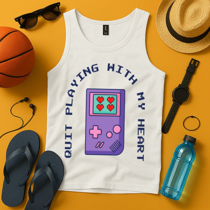Quit Playing With My Heart Retro Video Game Tank Top