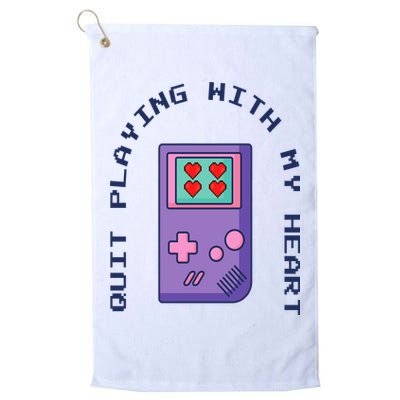 Quit Playing With My Heart Retro Video Game Golf Towel