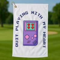 Quit Playing With My Heart Retro Video Game Golf Towel