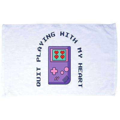 Quit Playing With My Heart Retro Video Game Microfiber Hand Towel