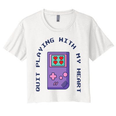 Quit Playing With My Heart Retro Video Game Crop Top