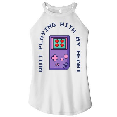 Quit Playing With My Heart Retro Video Game Women's Perfect Tri Rocker Tank