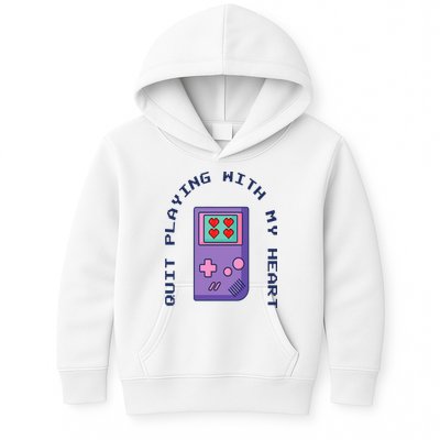 Quit Playing With My Heart Retro Video Game Kids Hoodie