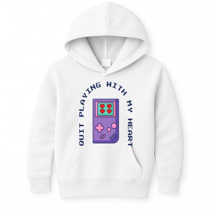 Quit Playing With My Heart Retro Video Game Kids Hoodie