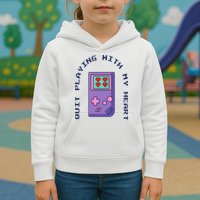 Quit Playing With My Heart Retro Video Game Kids Hoodie