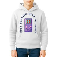 Quit Playing With My Heart Retro Video Game Kids Hoodie