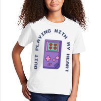 Quit Playing With My Heart Retro Video Game Kids T-Shirt