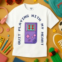 Quit Playing With My Heart Retro Video Game Kids T-Shirt