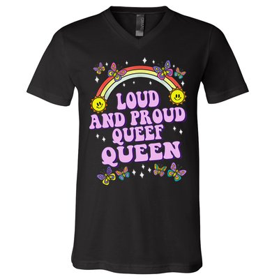 Queef Queen Embarrassing Queefed Inappropriate Queefing V-Neck T-Shirt