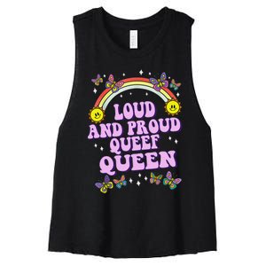 Queef Queen Embarrassing Queefed Inappropriate Queefing Women's Racerback Cropped Tank