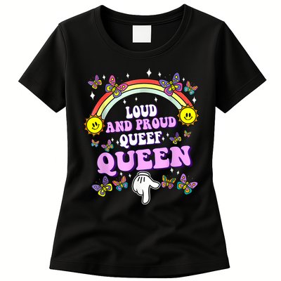 Queef Queen Embarrassing Queefed Inappropriate Queefing Womens T-Shirt