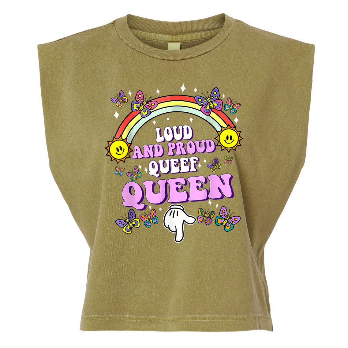 Queef Queen Embarrassing Queefed Inappropriate Queefing Garment-Dyed Women's Muscle Tee