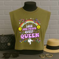 Queef Queen Embarrassing Queefed Inappropriate Queefing Garment-Dyed Women's Muscle Tee