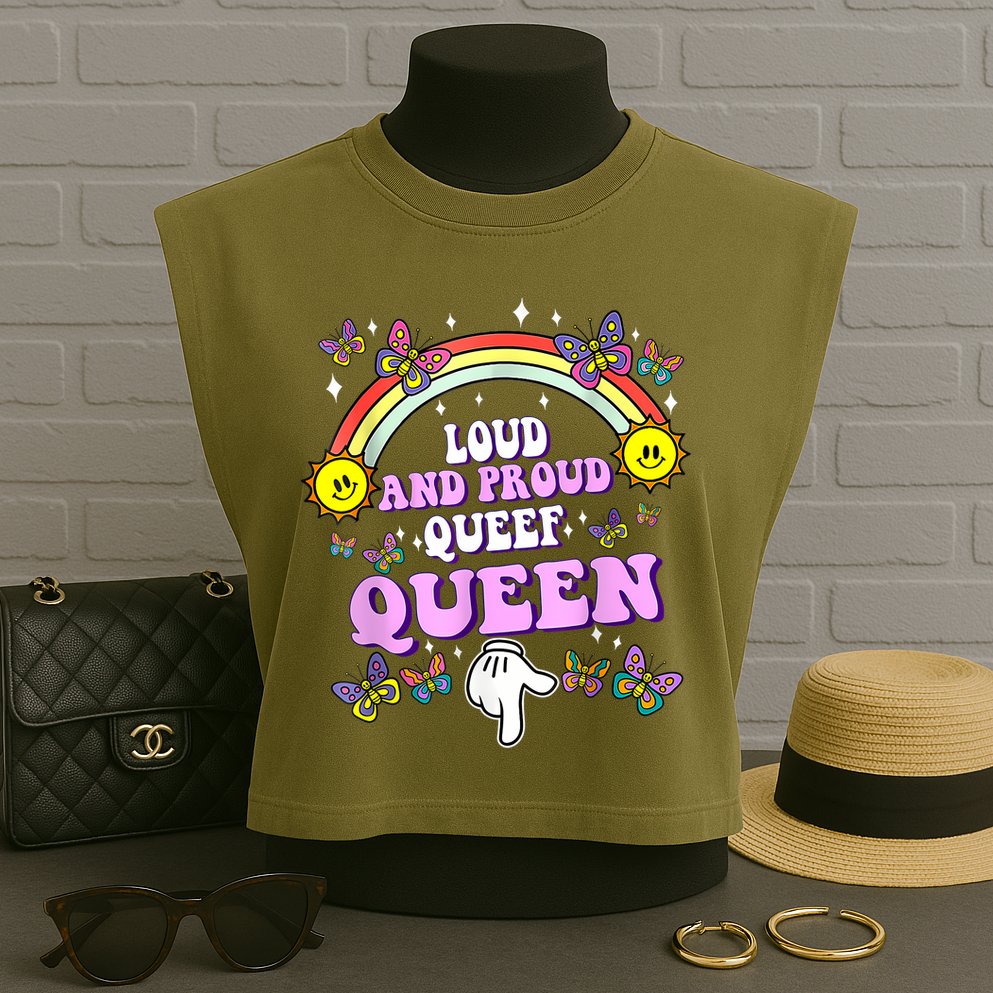 Queef Queen Embarrassing Queefed Inappropriate Queefing Garment-Dyed Women's Muscle Tee