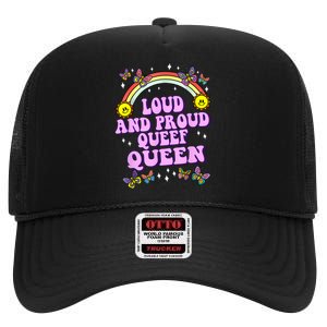 Queef Queen Embarrassing Queefed Inappropriate Queefing High Crown Mesh Back Trucker Hat