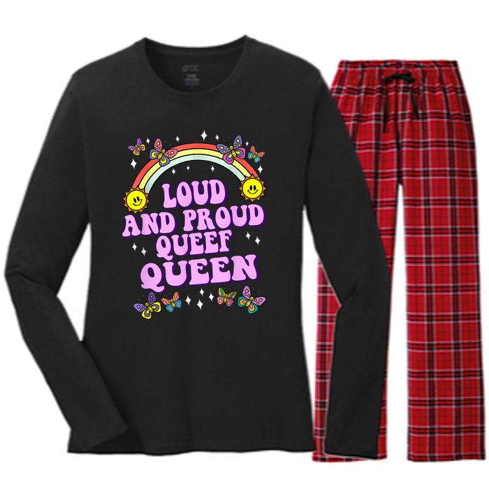 Queef Queen Embarrassing Queefed Inappropriate Queefing Women's Long Sleeve Flannel Pajama Set 