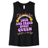 Queef Queen Embarrassing Queefed Inappropriate Queefing Women's Racerback Cropped Tank