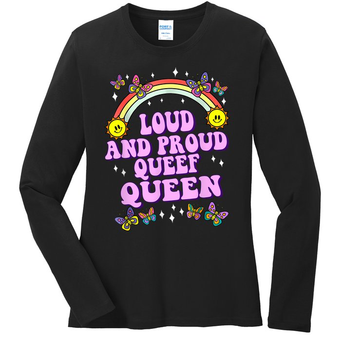 Queef Queen Embarrassing Queefed Inappropriate Queefing Ladies Long Sleeve Shirt