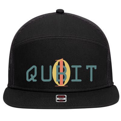 Qubit Quantum Entanglement Quantum Computing Physics Gift 7 Panel Mesh Trucker Snapback Hat