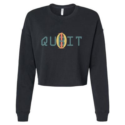 Qubit Quantum Entanglement Quantum Computing Physics Gift Cropped Pullover Crew