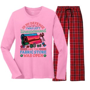 Quilting Quilter Sewer Sewing Funny Women's Long Sleeve Flannel Pajama Set 