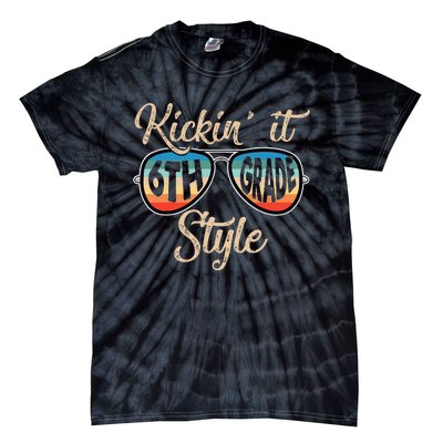 Q20g Retro Kickin It 6th Grade Style Teacher Back To School Tie-Dye T-Shirt