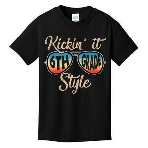 Q20g Retro Kickin It 6th Grade Style Teacher Back To School Kids T-Shirt