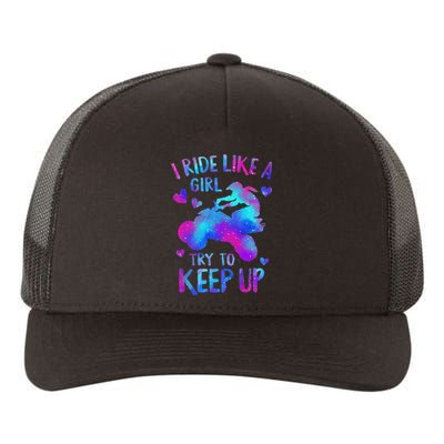 Quad Ride Like A  Try Keep Up Four wheeler Rider Yupoong Adult 5-Panel Trucker Hat