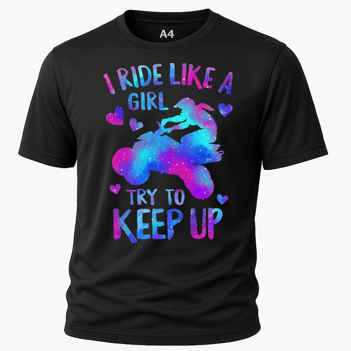 Quad Ride Like A  Try Keep Up Four wheeler Rider Cooling Performance Crew T-Shirt