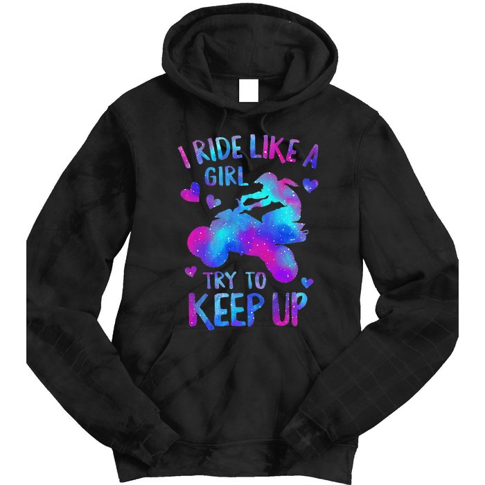 Quad Ride Like A  Try Keep Up Four wheeler Rider Tie Dye Hoodie