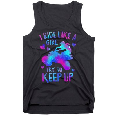 Quad Ride Like A  Try Keep Up Four wheeler Rider Tank Top